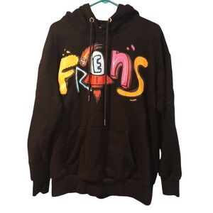 Alien Frens Black Graphic Hoodie Pullover Sweatshirt Mens XL 2022 Juniper Create